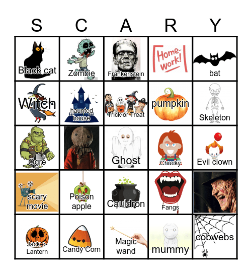 SCARY Bingo Card