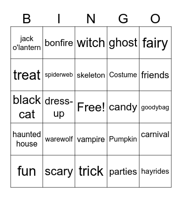 Halloween Bingo Card