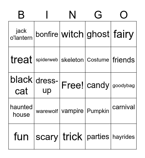 Halloween Bingo Card