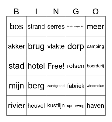 Landschapsbingo – Herken de lagen! Bingo Card