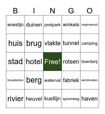 Landschapsbingo!! Bingo Card