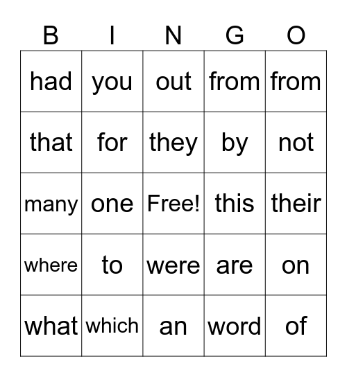 MCW Bingo Card