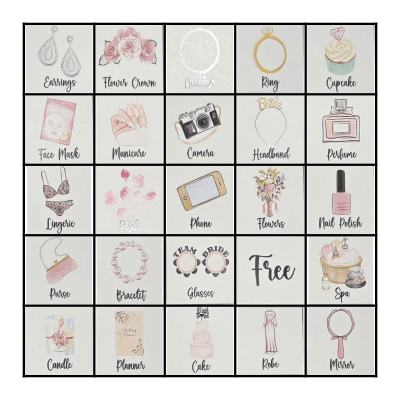 Bridal Bingo Card