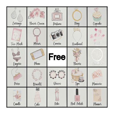 Bridal Bingo Card