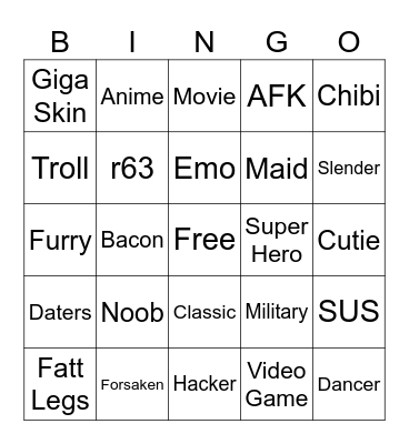 ROBLOX BINGO Card