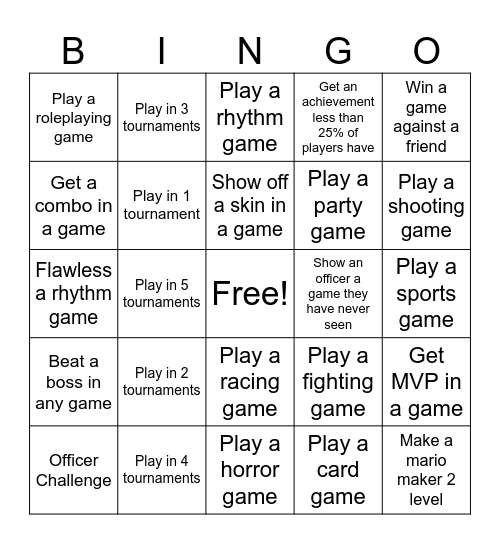 Fragfest Fall 2025 Bingo Card