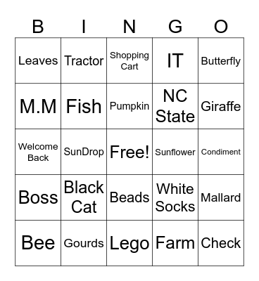 Fall Bingo Card