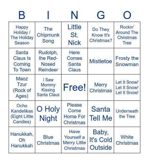 KPMG Holiday Bingo Card