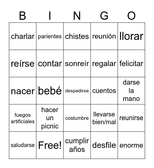 Autentico 2 4B Bingo Card