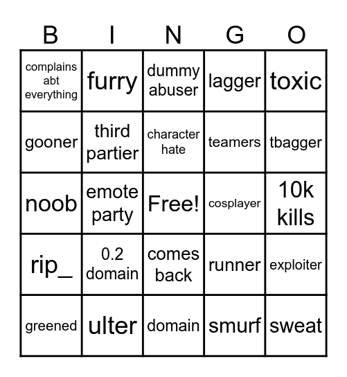 jjs bingo Card