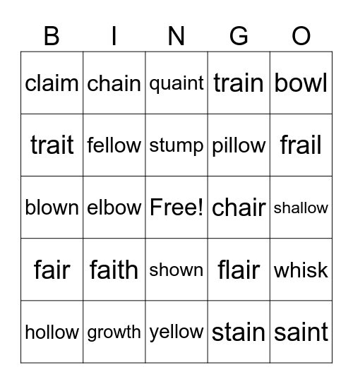 Level 27 Bingo Card