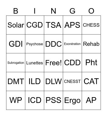 Bingo de GDI Bingo Card