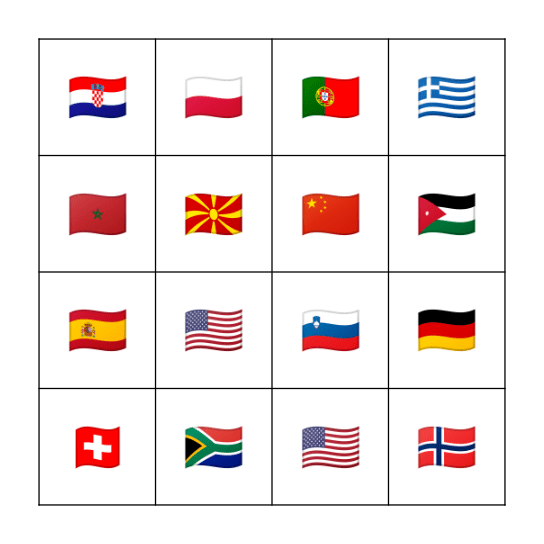 Länder - Bingo Card