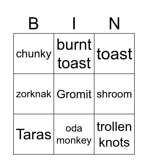 Scrubb's I.B Bingo Card