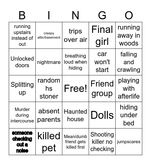 Halloween Bingo Card