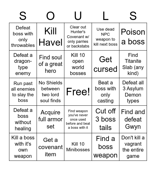 DS1 Randomizer Bingo Card