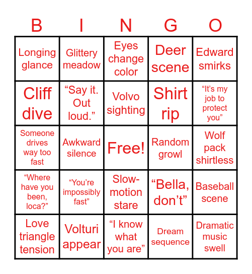 TWILIGHT BINGO Card