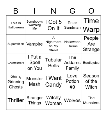 Halloween Bingo Card