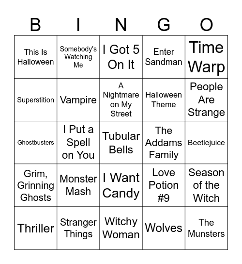 Halloween Bingo Card