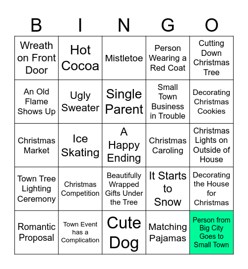 CHRISTMAS MOVIE BINGO Card