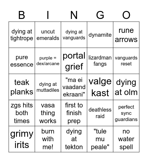 teemecmi Bingo Card