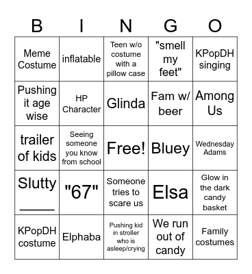Halloween Bingo 2025 Bingo Card