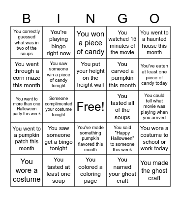 SOUP & SPOOK BINGO Card