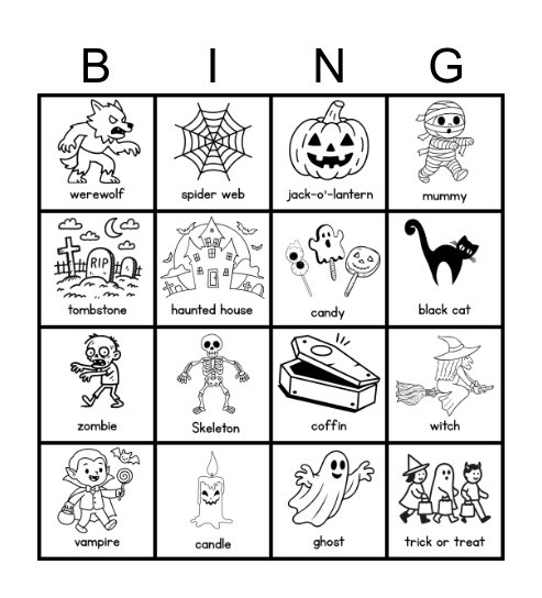 Halloween Bingo Card
