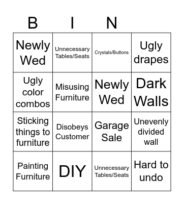 Decorating Cents Bingo Card