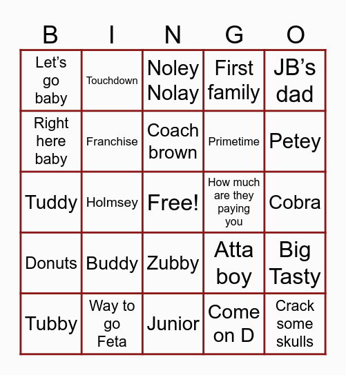 Arrowhead Longrie Bingo Final Bingo Card