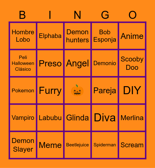 Halloween Bingo Card