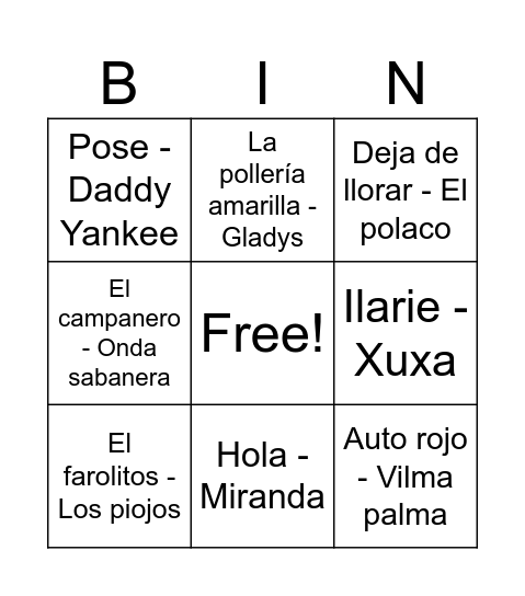 Cumple Jesi 35 Bingo Card
