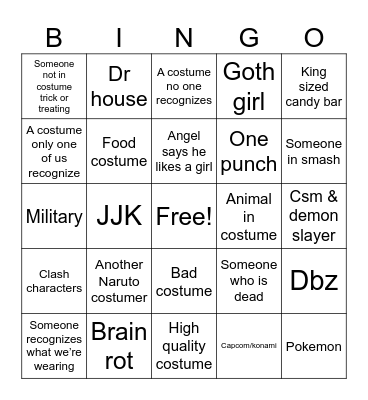 Halloween Bingo Card