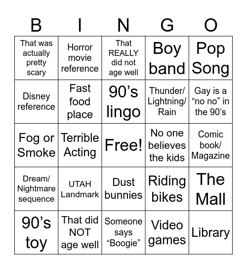 DON'T LOOK UNDER THE BINGO Card