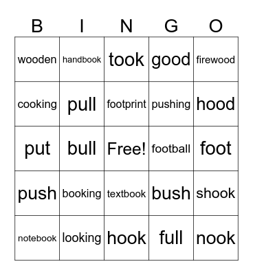 UFLI Lesson 89   U and OO Bingo Card