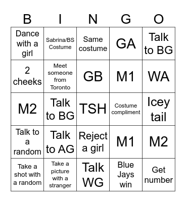 Halloween bingo Card