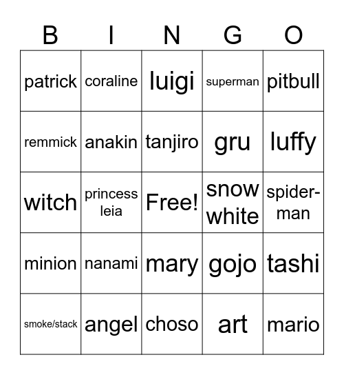 spooky bingo Card