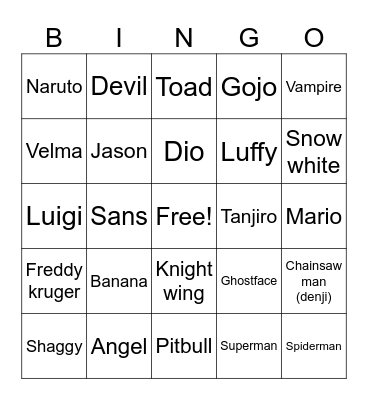 Halloween Bingo Card