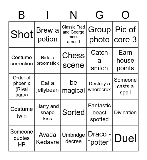 Halloween Bingo Card