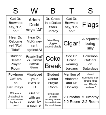 Southwestern Bingo Card