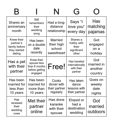 Game Day Bingo Card