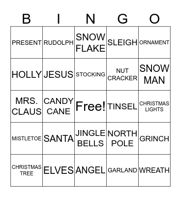 Christmas Bingo Card
