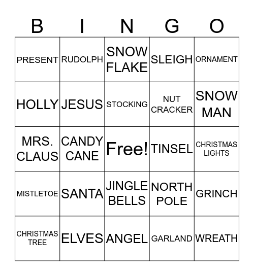 Christmas Bingo Card