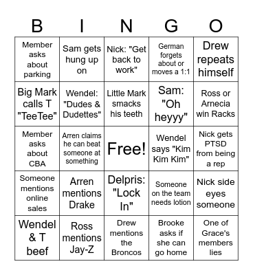 Merc Squad Bingo Card