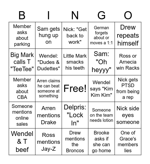 Merc Squad Bingo Card