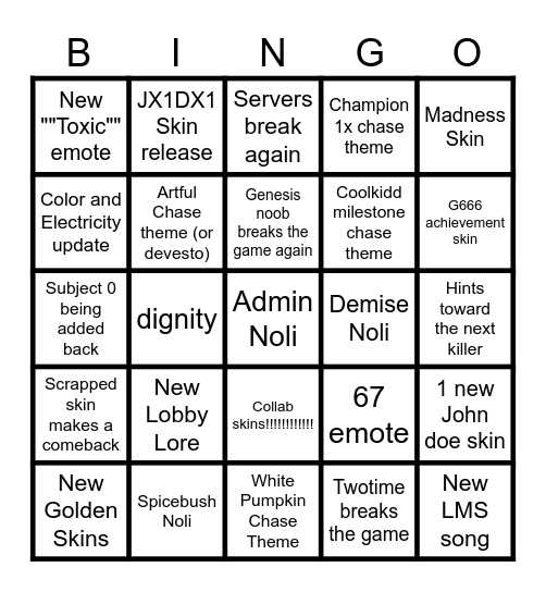 Forsaken, Strangers from the past Bingo Card