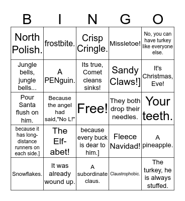 613 Christmas Bingo- December 2nd Bingo Card