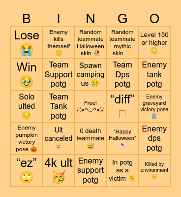 Slightly Spooky OW Bingo ᕦ(ò_óˇ)ᕤ Bingo Card