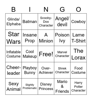 Bar Crawl Bingo Card