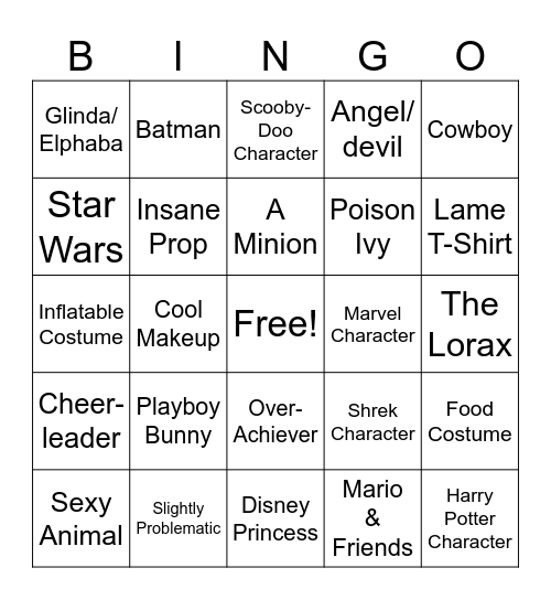 Bar Crawl Bingo Card